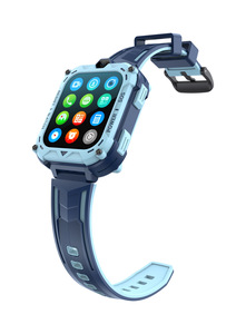 Montre connectée numérique 4G pour enfants, écran carré IPS, bracelet en silicone, GPS, étanche, appels téléphoniques, appels vidéo, SOS, clôture virtuelle, caméra, fonction mathématique - Product Image 4