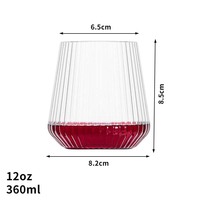 Verre à vin sans pied en plastique PET 12 oz, incassable, transparent comme du cristal, réutilisable, pour mariage, fête, bar, 8 styles, bord doré