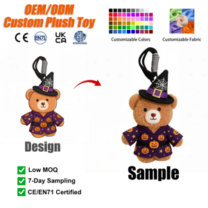 Portachiavi Personalizzabile Orsetto di Peluche di Halloween, Simpatici Orsetti di Peluche, Giocattoli Personalizzabili con Imbottitura <span class=keywords><strong>in</strong></span> Cotone PP, Ordine all'Ingrosso - Product Image 1