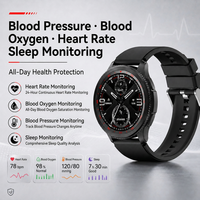 Montre connectée pour femme avec bracelet en silicone bleu, écran TFT, appels, surveillance de la pression artérielle, suivi du sommeil, technologie magnétique TechWear