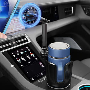 WOHEFU manyetik araba bardak tutucu katlanır içecek depolama raf genişletilebilir baz 2 1 araba fincan manyetik telefon dağı tutucu - Product Image 6