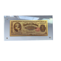 Billetes de un dólar USD1 Billete chapado en oro de 24K Colección de moneda de EE. UU.