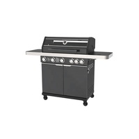Barbecue à gaz professionnel Kangdao en acier, 6 brûleurs, sur chariot, avec sécurité anti-flamme et montage et nettoyage faciles