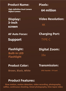 Search Sourcingark Portable Retro Digital <b>Camera</b> CMOS Sensor 7.1X-16X Optical Zoom 2-3 Inch Screen M11 - Product Image 2