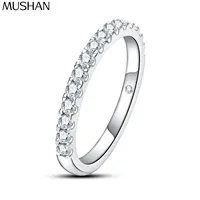 Bague de Graduation MuShan en Argent Sterling 925 avec Moissanite VVS pour Femme, Plaqué Or Véritable 18K, Bagues Brevetées MST