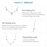 Collier d'étoiles scintillantes en argent sterling 925 43cm (16.93 pouces) Design réglable Collier de pierres précieuses étoiles brillantes Bijoux fins