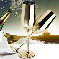 Verres à vin et à cocktail en acier inoxydable de 220 ml, flûtes à champagne incassables en métal, gobelet