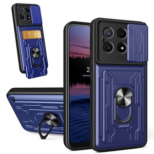 Étui pour téléphone Xiaomi POCO X6 Pro 5G avec anneau magnétique et fente pour <span class=keywords><strong>carte</strong></span> de protection d'objectif d'armure - Product Image 1