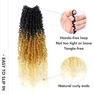 <span class=keywords><strong>Extensiones</strong></span> de Cabello Trenzado Pre-Enlazadas Yanky Twist con Puntas Rizadas, Fibra de Alta Temperatura, 8, 10, 12 Pulgadas, Ombre - Product Image 3