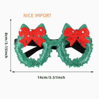Lunettes de Noël rouges en forme de cloche, décorations de Noël, lunettes de Noël pour enfants, fournitures de fête, articles de Noël, montures