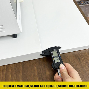 Support de micro-ondes compact et réglable à poser sur comptoir, organisateur de cuisine, étagère en acier blanc, rangement inférieur pour four à micro-ondes - Product Image 5