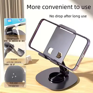 Nuovo Supporto per Telefono Cellulare <span class=keywords><strong>da</strong></span> <span class=keywords><strong>Scrivania</strong></span>, Antiscivolo, Rotazione a 360°, in Metallo, Compatibile con Tutti i Telefoni - Product Image 4