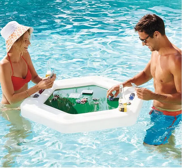 Umwelt Kunststoff Lustige Sommer Wasser Schwimm Pool Poker Tisch Set Spiel Für Pool-Party