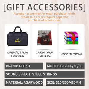 GECKO Cajon Drum pabrik Harga terbaik Natural gaharu bermain permukaan kotak kayu Drum tangan grosir - Product Image 5