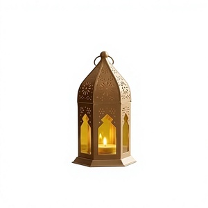 Lanterne marocaine en laiton, porte-bougie décoratif, éclairage d'intérieur, lumière chaude, utilisation intérieure et extérieure - Product Image 6