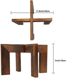 <span class=keywords><strong>Tabouret</strong></span> en <span class=keywords><strong>bois</strong></span> personnalisé pour Pot de plantes, petit accessoire pour scanner un Pot de 5 à 15 pouces - Product Image 3