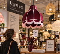 Lampe suspendue de luxe en velours bordeaux avec pampilles festonnées, style bohème, pour hôtel, restaurant, décoration de mariage