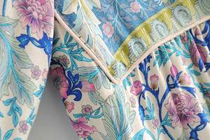 Robe élastique à manches longues, tenue de style bohème à motif floral, bati décharge, vêtement doux, élastique au niveau de la poitrine, nouvelle collection 2020 - Product Image 6