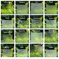 Vidrio templado con estampado floral, 2440mm x 1830mm, 3mm, 4mm