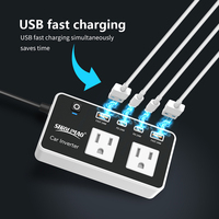 Taşınabilir 200W Araç İnvertörü 4 USB Girişi PD 24W Hızlı Şarjlı İnvertör 12v 110v Seyahat Kampçılığı İçin
