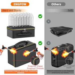 फायरप्रूफ जिपर और लॉक के साथ फायर प्रूफ हार्ड शेल सुरक्षा बॉक्स, कैश/पासपोर्ट के लिए मल्टी-लेयर इन्सुलेटेड सुरक्षित - Product Image 2