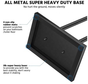 Black <strong>Toilet</strong> <strong>Paper</strong> <strong>Holder</strong> <strong>Stand</strong> with Phone Shelf Bathroom <strong>Toilet</strong> Tissue <strong>Paper</strong> Roll Rack Free Standing Storage Rv Accessories - Product Image 4