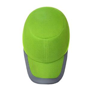 Casquette de sécurité respirante en tissu maillé, couleur verte fluorescente brillante, coque intérieure en ABS réfléchissante - Product Image 5