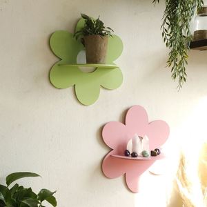 Manufacture Modern Style Wooden <b>Flower</b> Shape <b>Wall</b> Crystal Storage Rack New Cross-Border Home Hanging Decoration for Homestay - Product Image 2