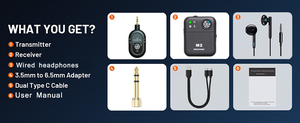Sistema di monitoraggio in-ear wireless MT-M2 2.4GHz con interruttore stereo/mono, 6 canali, trasmettitore e ricevitore ricaricabile - Product Image 6