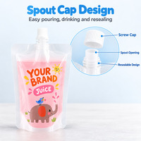 Sac à fermeture éclair liquide de jus recyclable pour poche à bec pour enfants avec impression par gravure modèle uni à usage alimentaire industriel