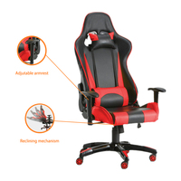 U-best — chaise de course en cuir pu, fauteuil de jeu inclinable, avec coussin confortable, pour ordinateur et pc de course, mécanique