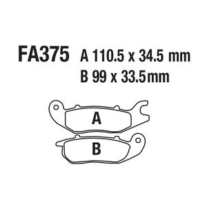 ผ้าเบรกดิสก์มอเตอร์ไซค์ ด้านหน้าและด้านหลัง สำหรับ FA375 HONDA CBF CBR Monkey <span class=keywords><strong>MSX</strong></span> 125 150 - Product Image 5
