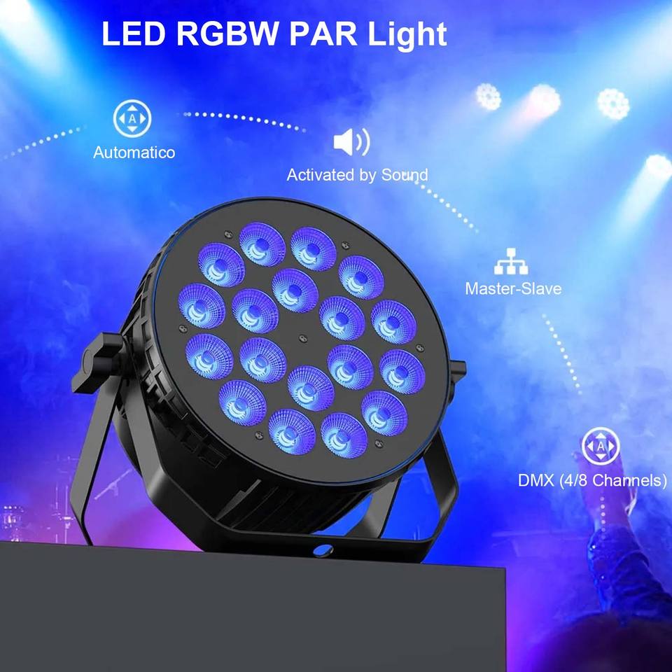 Par Leds Stage Rave 180W 4 in 1 RGBW Par LED stage lights Effect Light DMX512 Control for ...
