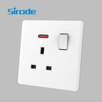 Sirod T10 série norme britannique Ultra-mince couleur blanche 1 Gang 13A prise murale multifonction électrique pour la maison