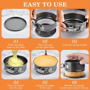 Round Springform Baking Pan 4 Inch Non Stick Removable Bottom For Cheesecake Pizza Baking - Product Image 2