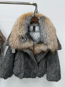 Giacca Corta Invernale da <span class=keywords><strong>Donna</strong></span> 2025AW in Piuma d'Oca Bianca <span class=keywords><strong>con</strong></span> <span class=keywords><strong>Pelliccia</strong></span> di Volpe, <span class=keywords><strong>Cappotto</strong></span> in Lana Premium OEM Etichetta Privata - Product Image 2