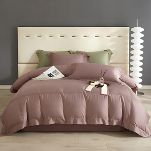 Juego de Ropa de Cama de Satén 60% Bambú 40% Algodón, Suave y Transpirable, Juego de 4 Piezas con Funda de Edredón de Lujo para Pieles Sensibles - Product Image 3