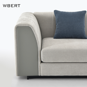 Wbert โซฟาสามที่นั่งผ้าสีเทาอ่อนจากนักออกแบบสมัยใหม่สไตล์อิตาลีพักผ่อนแบบแยกส่วนสำหรับห้องนั่งเล่น - Product Image 3