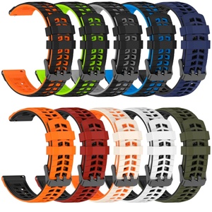 Correa de Reloj de Dos Tonos con Doble Hebilla para <span class=keywords><strong>Huawei</strong></span> <span class=keywords><strong>Xiaomi</strong></span> Samsung Garmin, Correa de Reloj Deportiva Universal de Silicona de 22 mm - Product Image 2
