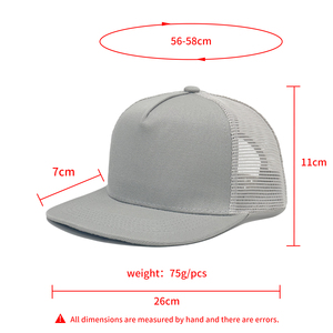 Casquette Trucker 5 Panneaux Personnalisable avec Logo, Vente en Gros, Casquette Snapback en Maille Vierge, Visière Plate, Style Hip Hop, Gorras Planas pour Hommes et Femmes - Product Image 2