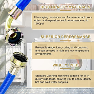 Wholesale Rubber Reinforced Washing Machine Inlet Hose Red and Blue Washer Supply Line Washing Machine Hoses - Product Image 6