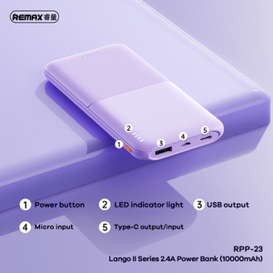 พาวเวอร์แบงค์ราคาถูก 2.4A รุ่น RPP-23 ความจุ 10000mAh ดีไซน์บางเฉียบ ช่องเสียบ Type-C และ USB พกพาสะดวก รุ่น RPP-23 พาวเวอร์แบงค์ราคาถูก RPP-23 - Product Image 5