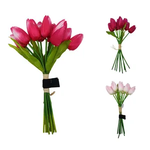 neujahrsdekoration 2024 echte touch-blumen-dekorationen für zuhause hochwertiger künstlicher blumenstrauß tulipane