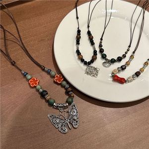 Zhitai Jingdezhen Ceramic Beaded <b>Necklace</b> Alloy Pendant Artistic Retro Hanfu Accessory <b>Long</b> Choker Spring 2024 - Product Image 4