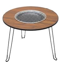 Mesa para Barbacoa, Parrilla de Acero Inoxidable Integrada, Mesa Portátil para Asar, Ideal para Campamentos, Picnics, Terrazas y Familias