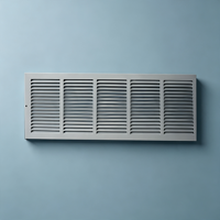 Grille de ventilation fixe à simple lamelle en acier laminé à froid 30*8 de haute qualité, revêtement poudré blanc, pour retour d'air centralisé au plafond