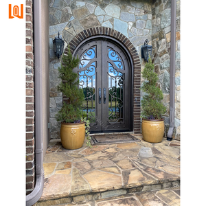 Puerta de Seguridad de Entrada Principal de Nuevo Diseño WANJIA, Puerta de Hierro Forjado de Alta Eficiencia Acústica para Villa o Apartamento - Product Image 2