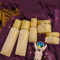 Juego de botellas de vidrio de lujo para cosméticos, frasco de crema de vidrio vacío y bomba de pulverización, conjunto de cuidado de la piel, loción de crema facial