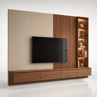 Panneau mural acoustique 3D moderne personnalisé en bois rainuré, revêtement décoratif intérieur pour salon, hôtel, fond de télévision