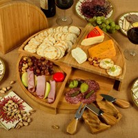 Ensemble de 3 couverts en bambou naturel pour plateau à viande et fromage, idéal pour les buffets de mariage, accessoire de service gastronomique